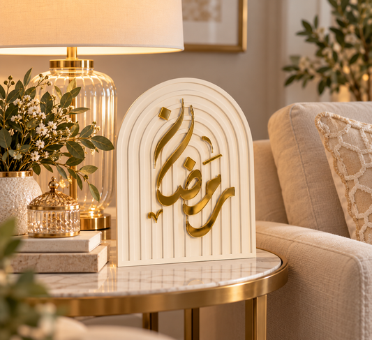 Ramadan Arabic Calligraphy Sign | Boho Acrylic Islamic Home Decor