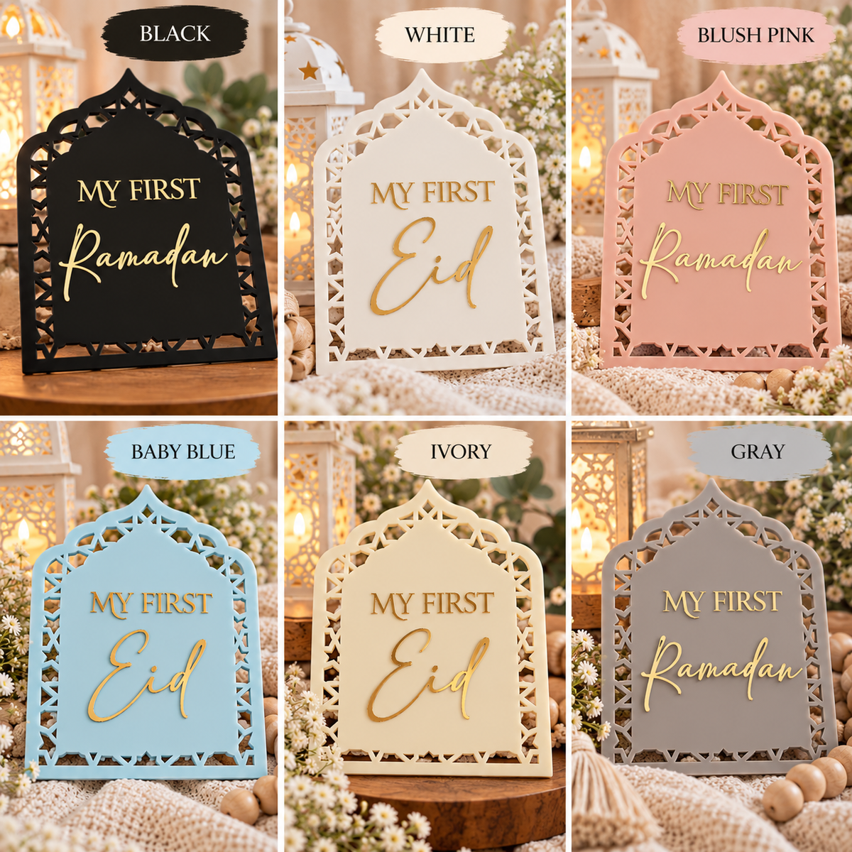 Baby's First Ramadan & Eid Sign | Double-Sided Acrylic Milestone Keepsake