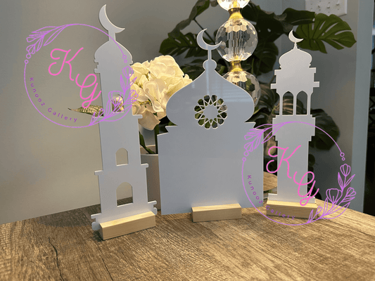 Acrylic Mosque and Minarets Home Decor 3 Piece Set - Kunooz Gallery -