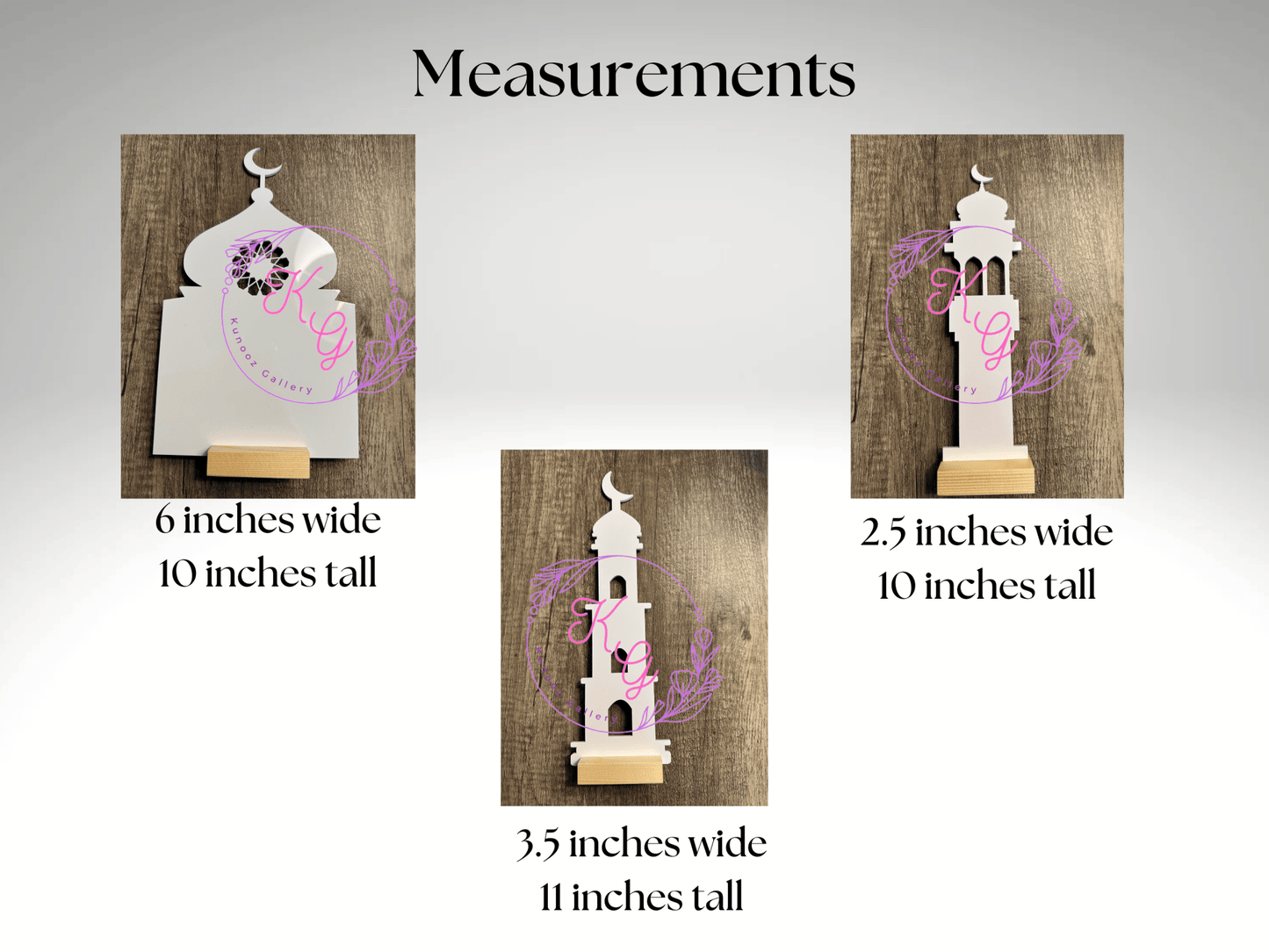 Acrylic Mosque and Minarets Home Decor 3 Piece Set - Kunooz Gallery -