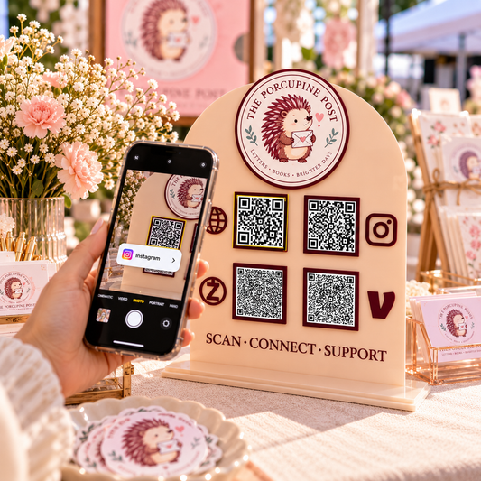 Custom Acrylic QR Code Business Sign | Social Media, Payment & Review Display - Kunooz Gallery -