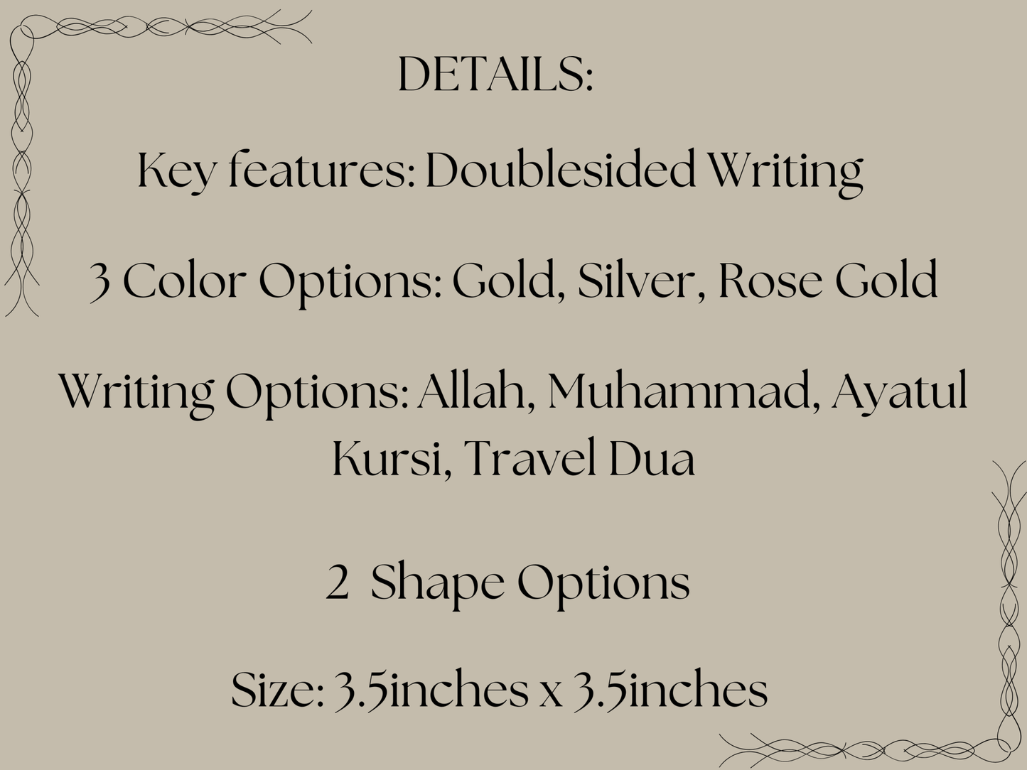 Islamic Rearview Mirror Car Hanger - Kunooz Gallery -