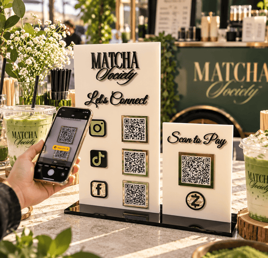 Multi QR Code Business Sign | Custom Acrylic Display - Kunooz Gallery -
