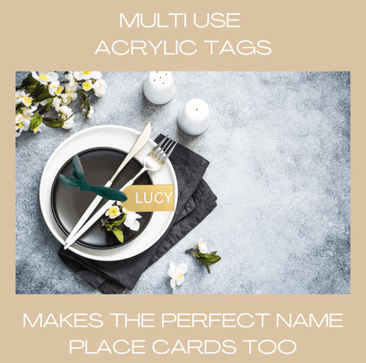 Personalized Gold Mirror Acrylic Name Tags - Kunooz Gallery -