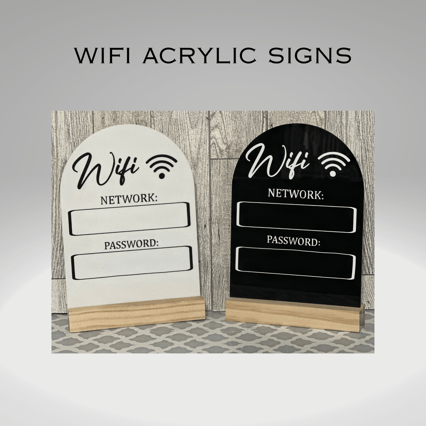 Wifi Acrylic Sign With Stand - Kunooz Gallery -