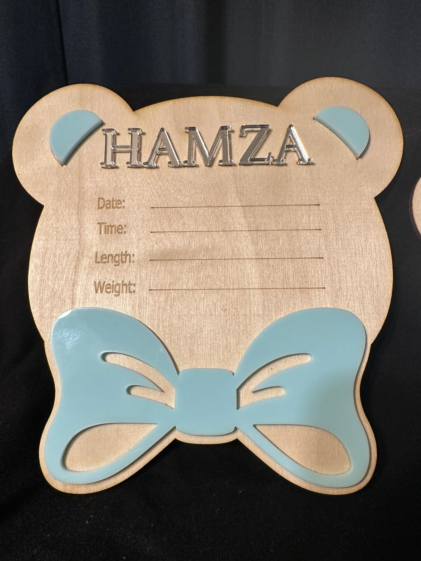 He's Here Baby Boy Announcement Sign + Baby Birth Stat Sign