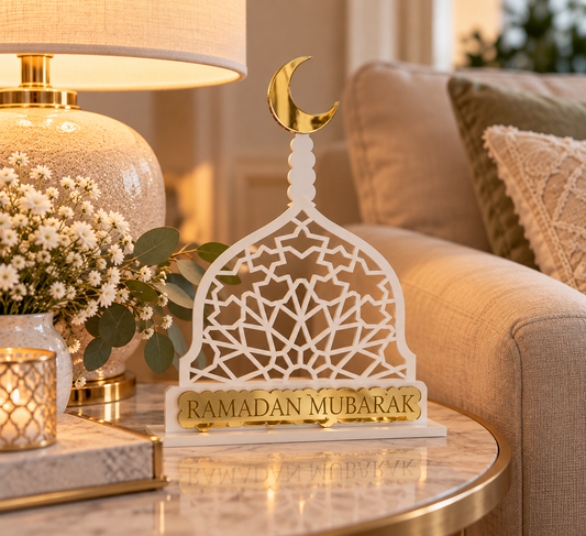 Ramadan & Eid Mubarak Mosque Sign | Magnetic Acrylic Islamic Decor