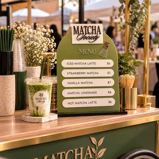 Magnetic Acrylic Menu Sign | Reusable Vendor Booth Price Display