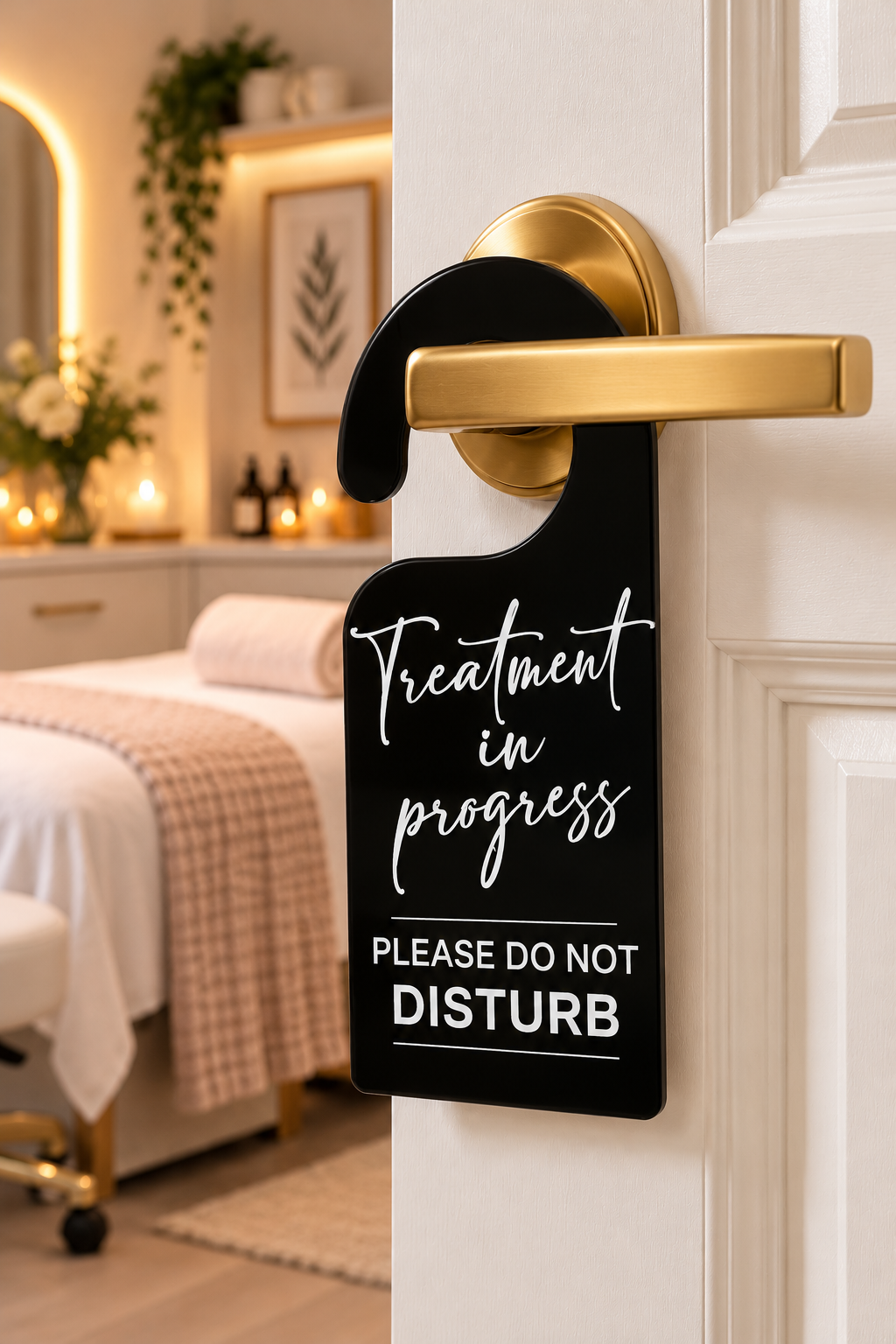 Treatment in Progress Door Hanger | Salon & Spa Privacy Sign