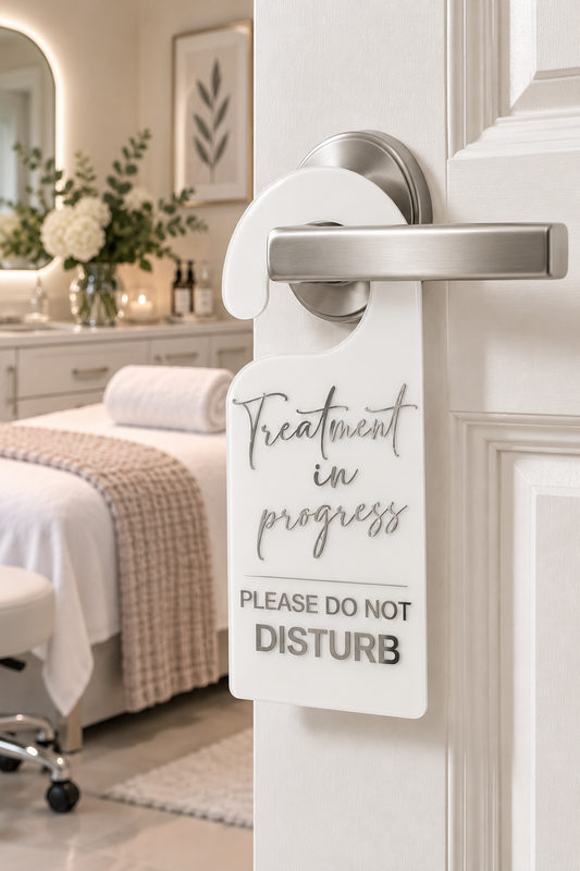 Treatment in Progress Door Hanger | Salon & Spa Privacy Sign