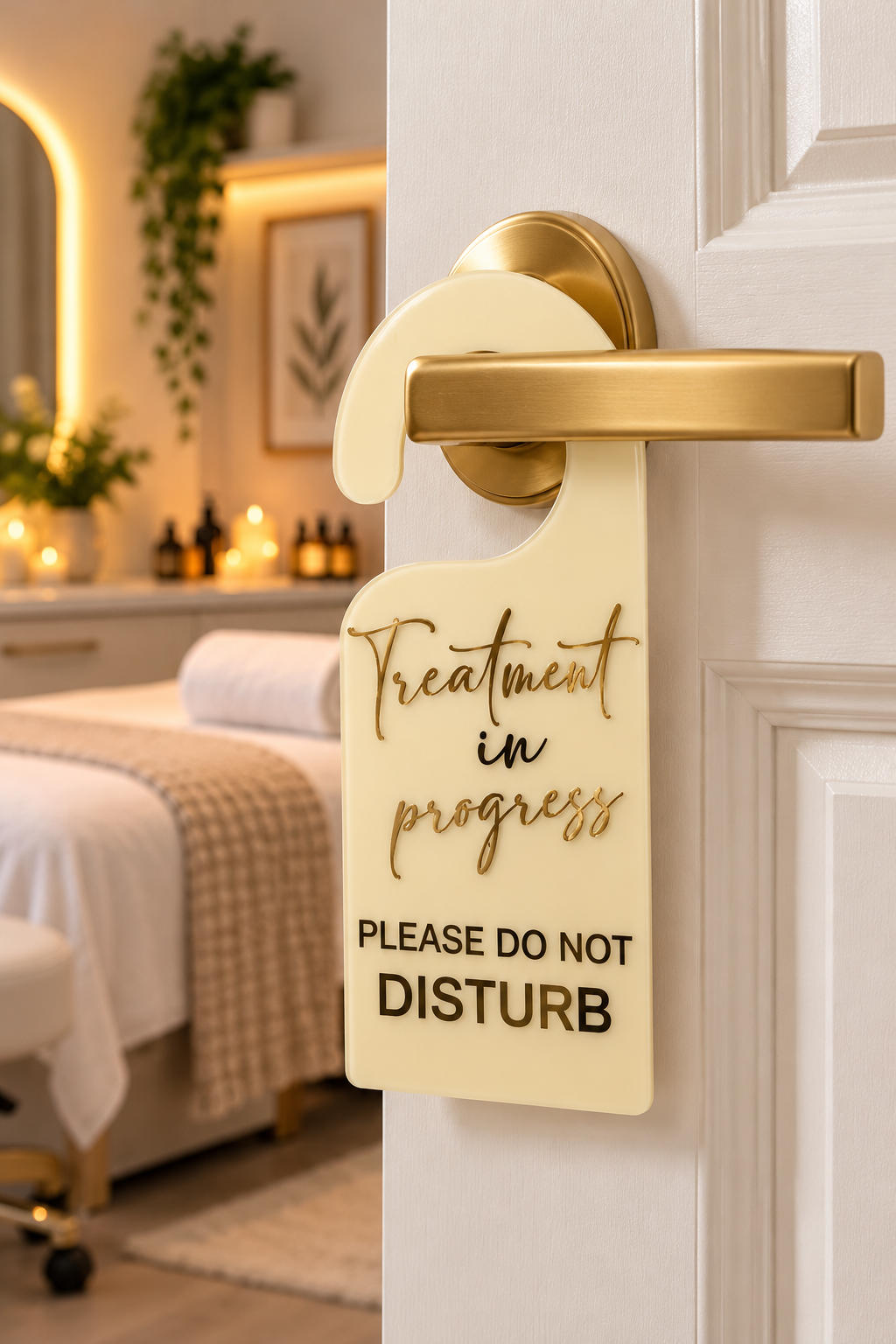 Treatment in Progress Door Hanger | Salon & Spa Privacy Sign
