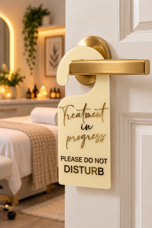 Treatment in Progress Door Hanger | Salon & Spa Privacy Sign