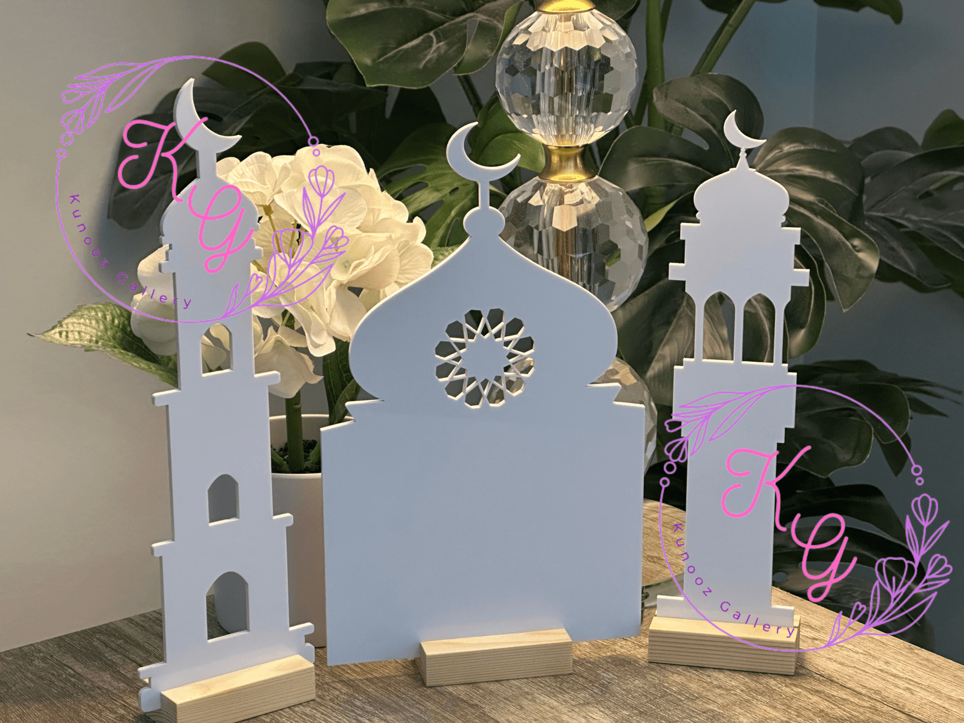 Acrylic Mosque and Minarets Home Decor 3 Piece Set - Kunooz Gallery - 