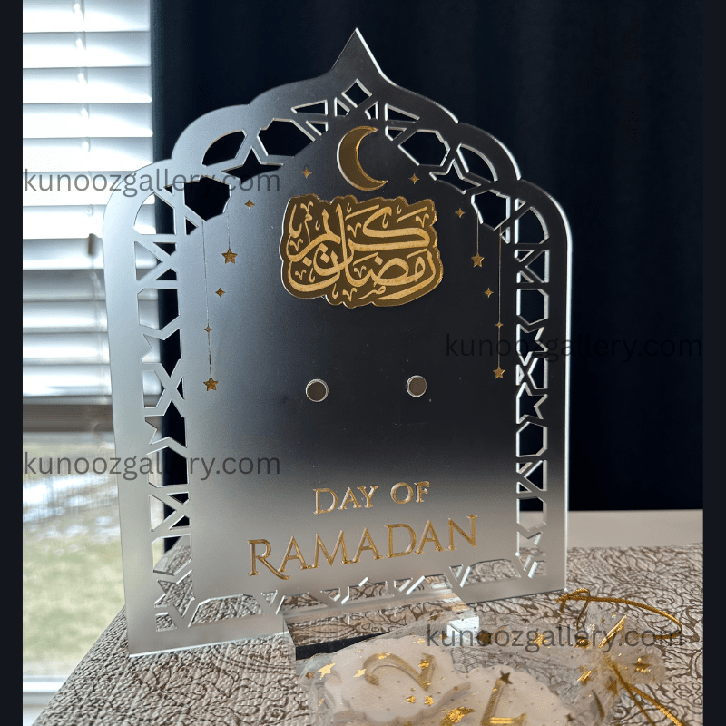 Acrylic Ramadan Calendar Decorations Gifts Ramadan Daily Tracker - Kunooz Gallery - 