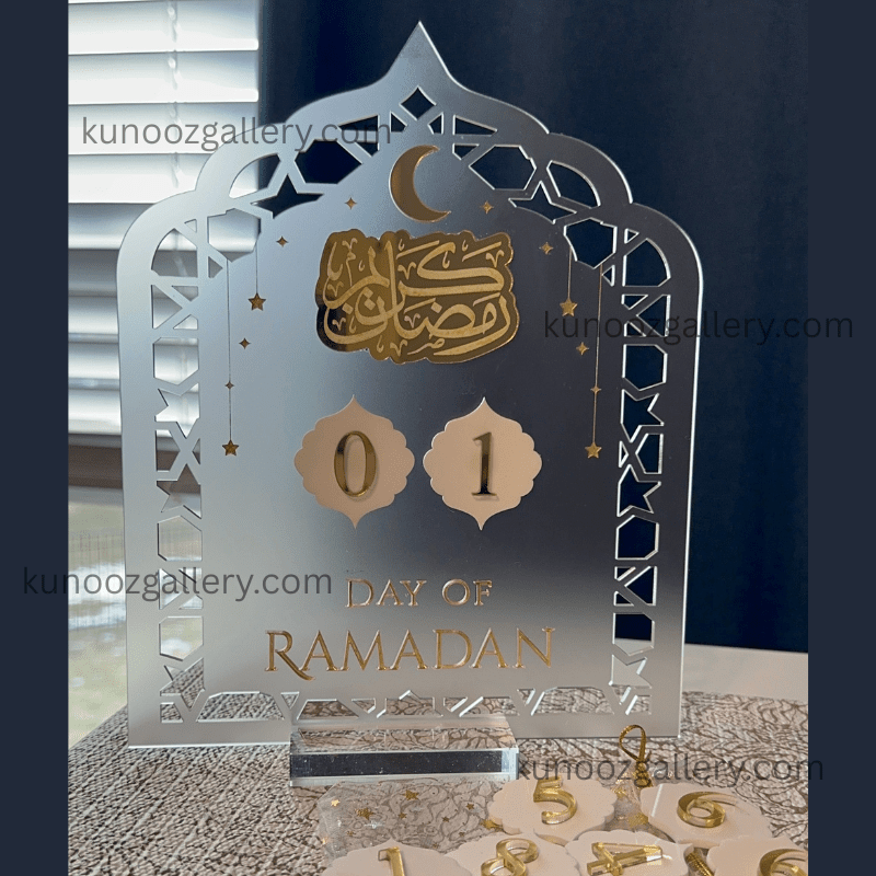 Acrylic Ramadan Calendar Decorations Gifts Ramadan Daily Tracker - Kunooz Gallery - 