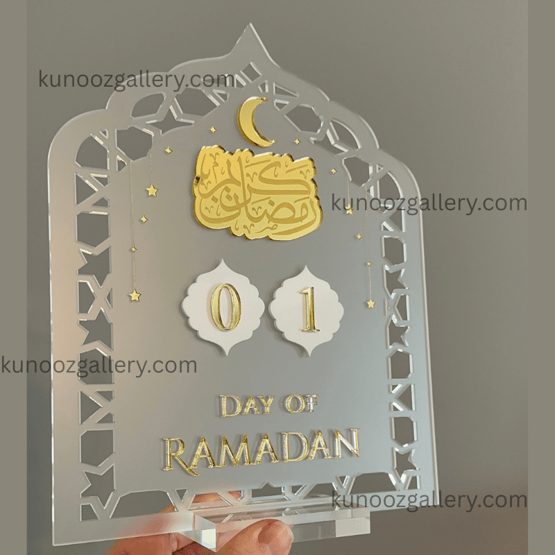 Acrylic Ramadan Calendar Decorations Gifts Ramadan Daily Tracker - Kunooz Gallery - 