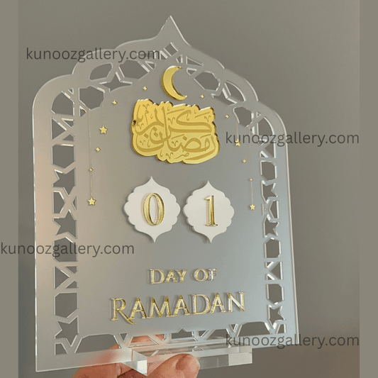 Acrylic Ramadan Calendar Decorations Gifts Ramadan Daily Tracker - Kunooz Gallery - 