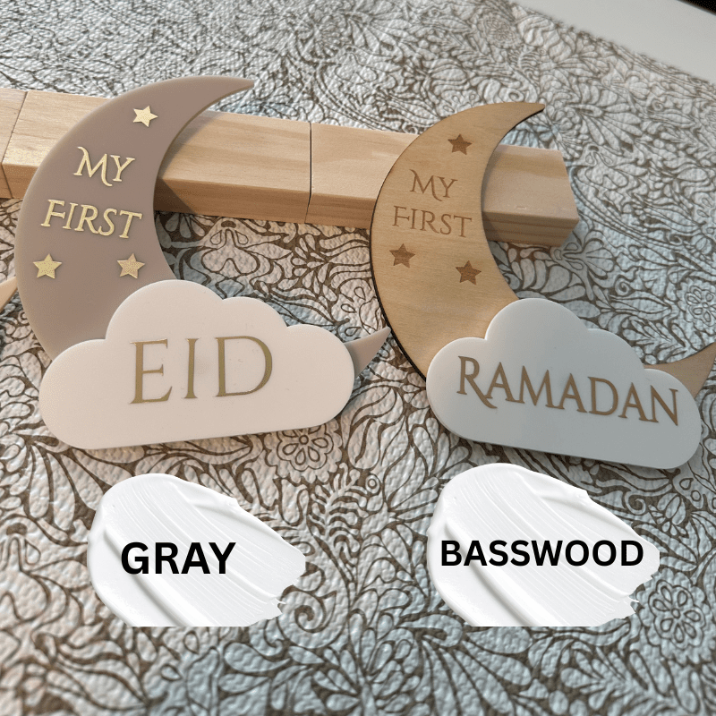 Crescent Shape My First Ramadan My First Eid Baby's Milestone Keepsake Magnetic Feature - Kunooz Gallery - 