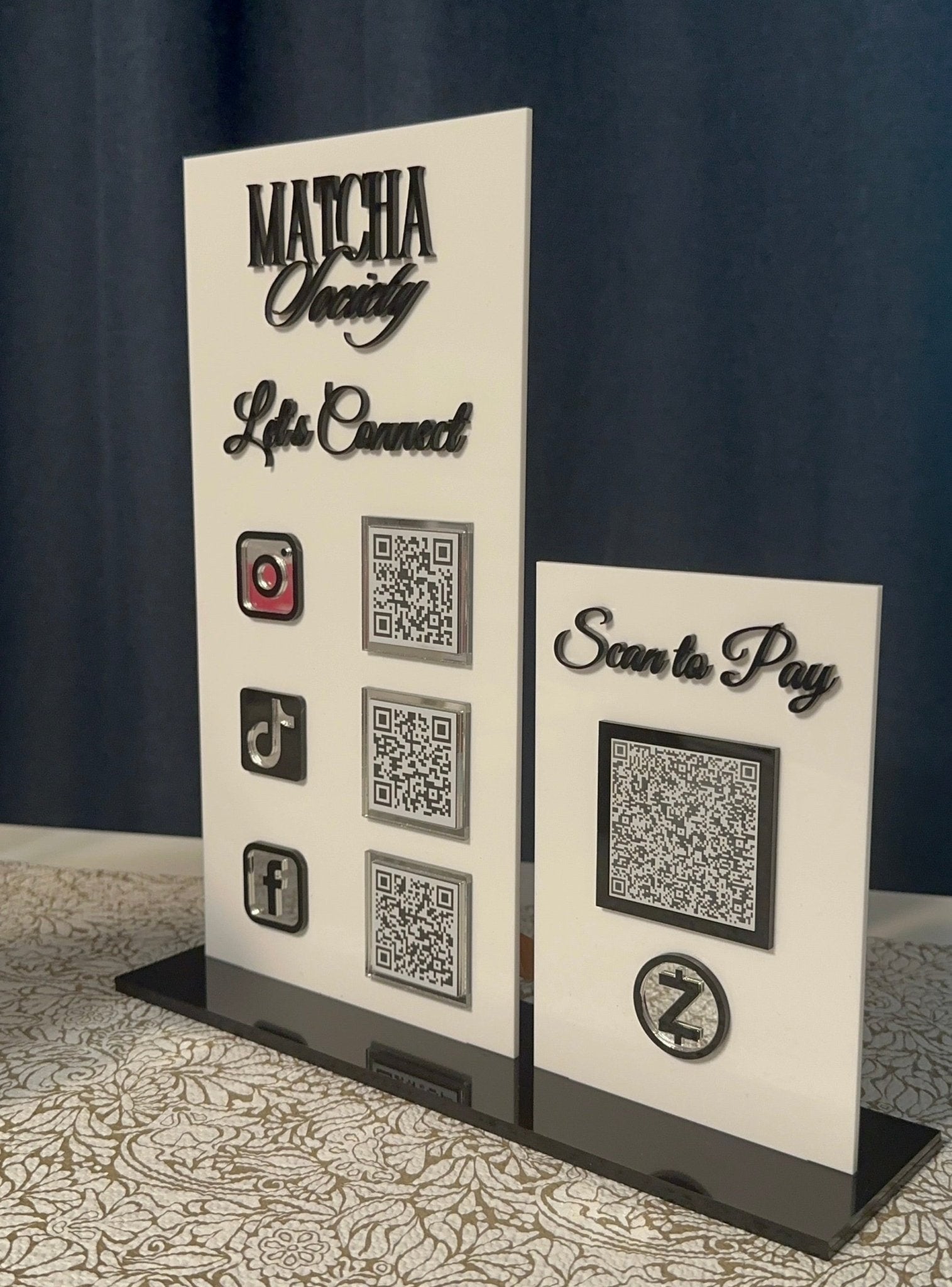 Double Rectangle Social Media & Payment Signs - Kunooz Gallery -