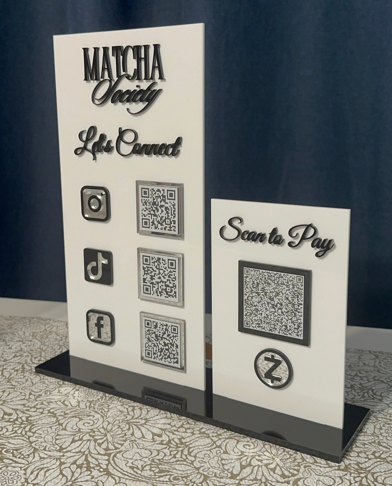 Double Rectangle Social Media & Payment Signs - Kunooz Gallery -