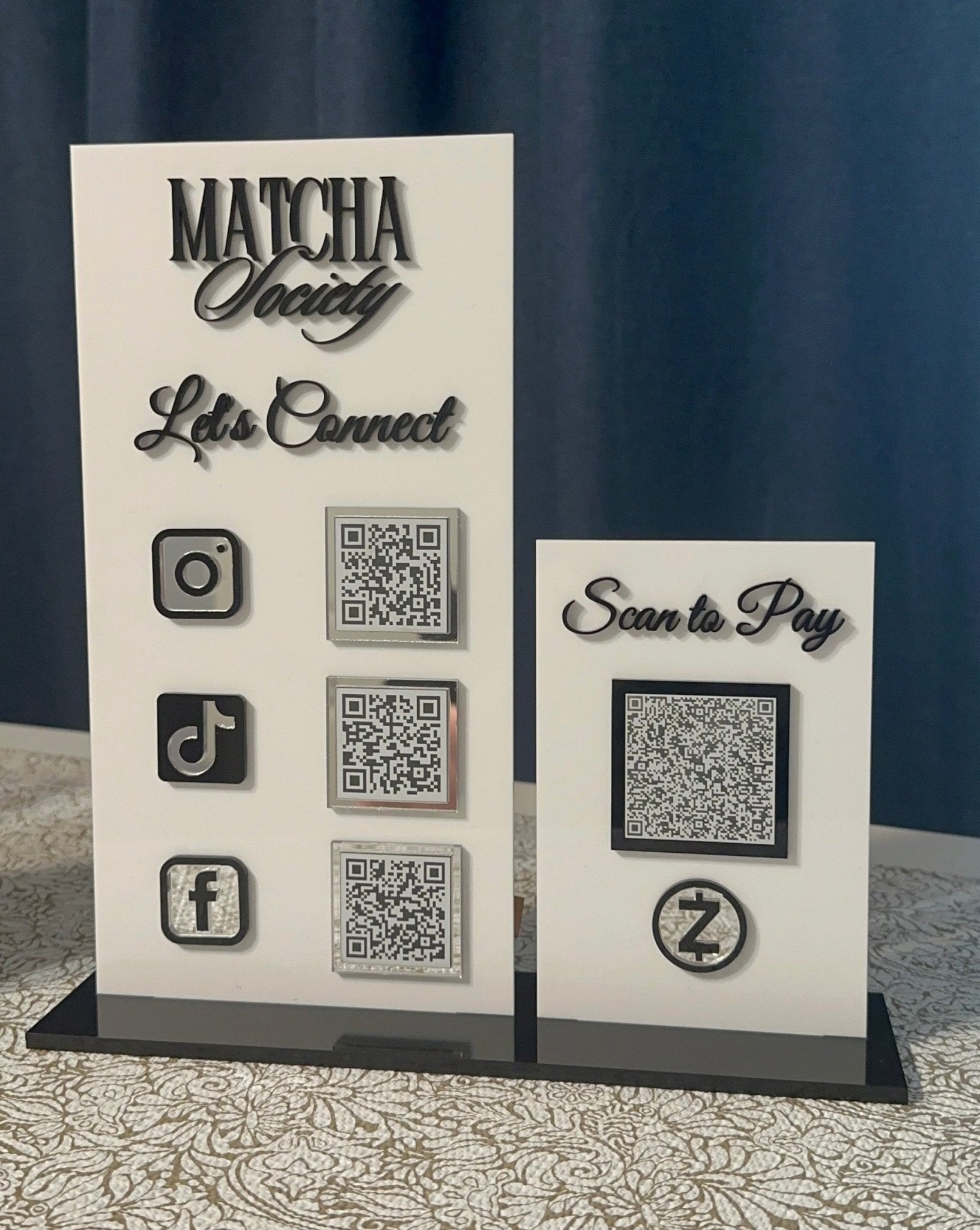 Double Rectangle Social Media & Payment Signs - Kunooz Gallery -