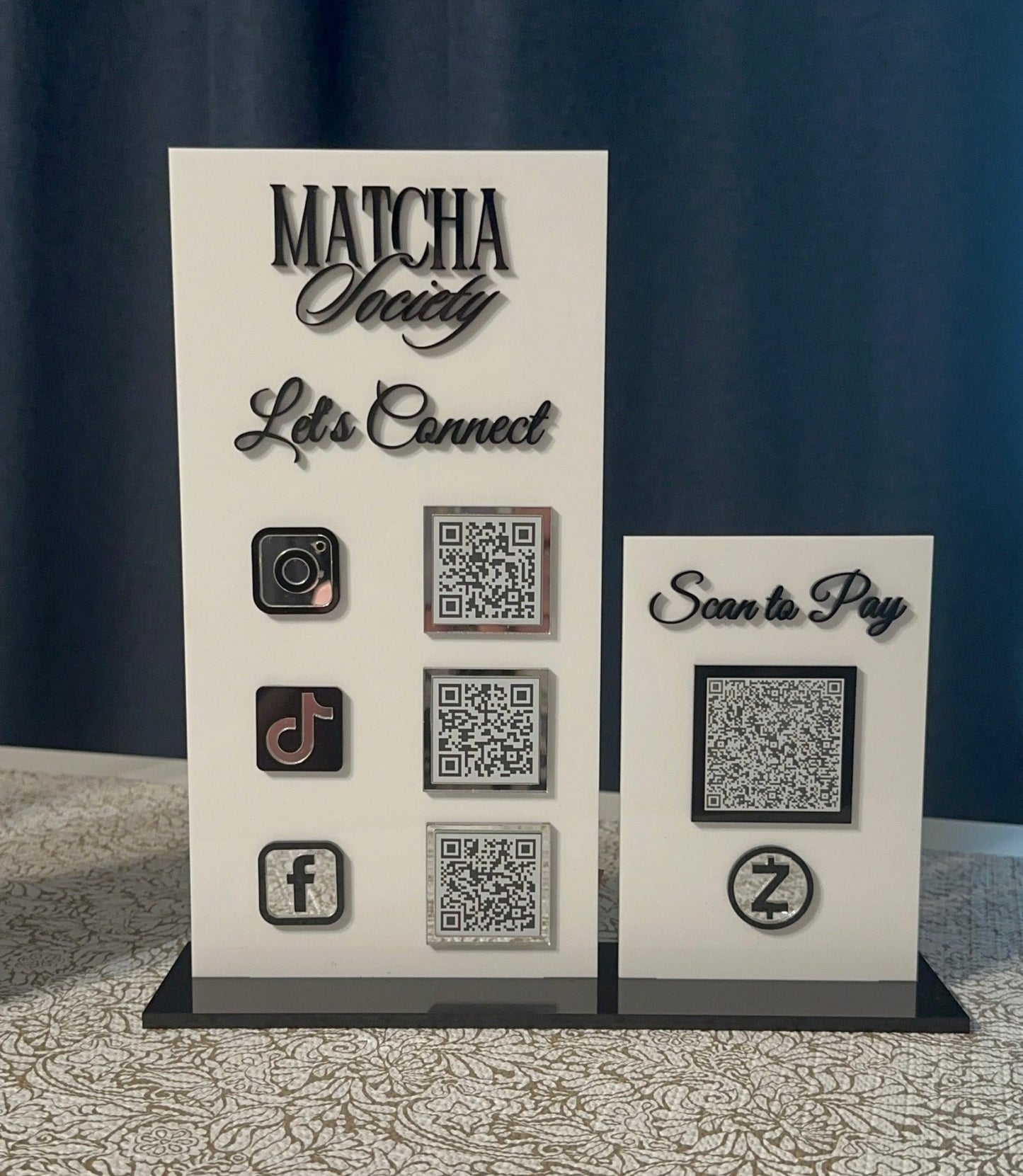 Double Rectangle Social Media & Payment Signs - Kunooz Gallery -