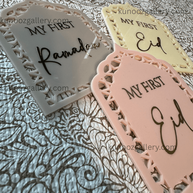 Double Sided My First Ramadan My First Eid Baby Milestone Keepsake - Kunooz Gallery - 