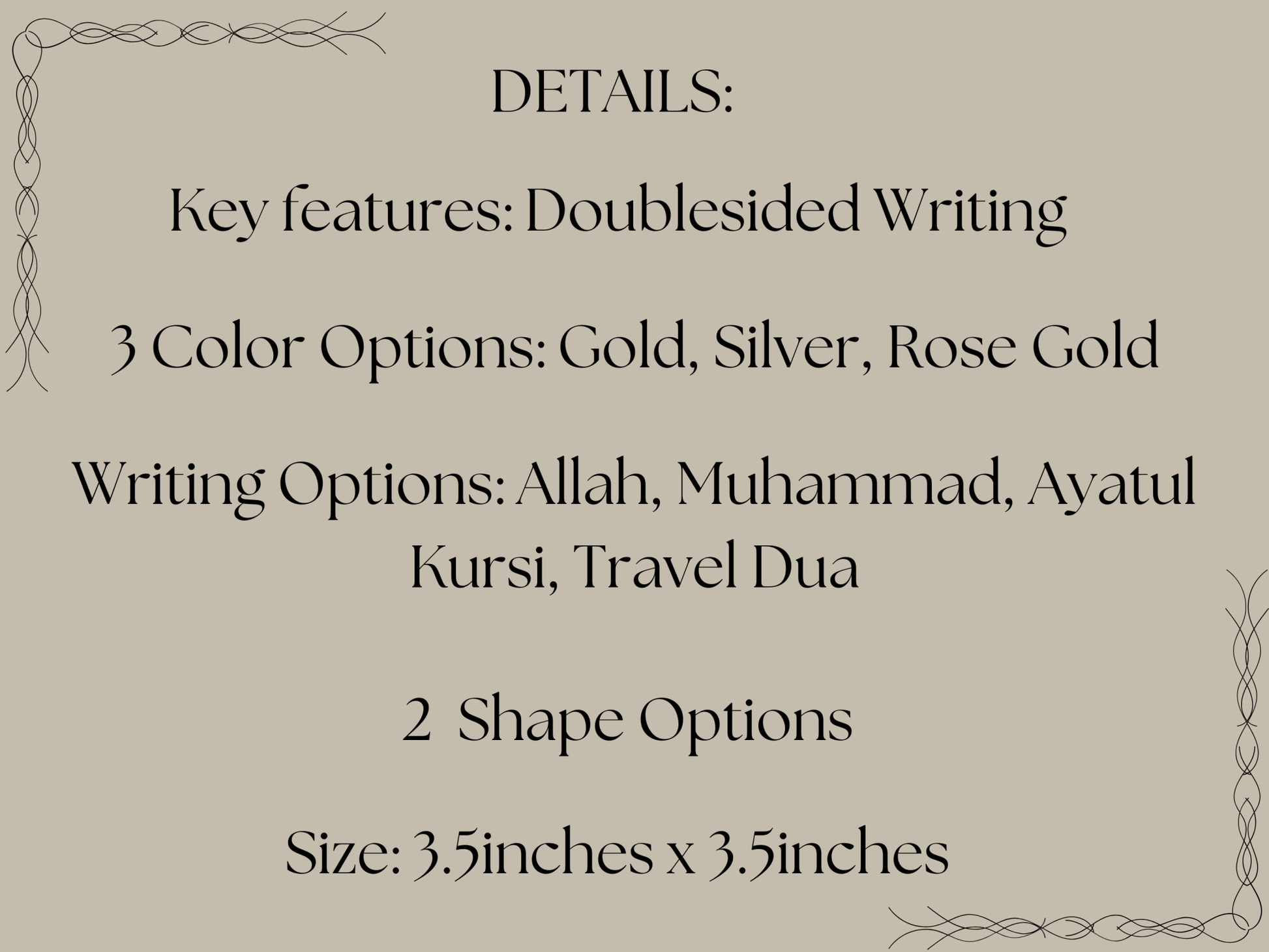 Islamic Rearview Mirror Car Hanger - Kunooz Gallery - 