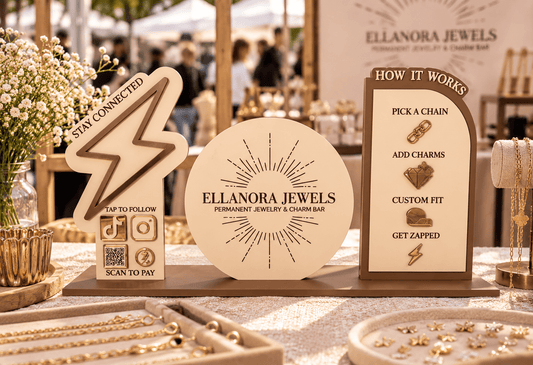Permanent Jewelry Business NFC Social Media Sign - Kunooz Gallery -