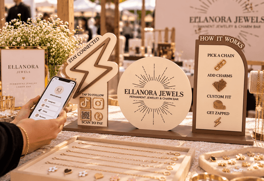 Permanent Jewelry Business NFC Social Media Sign - Kunooz Gallery -