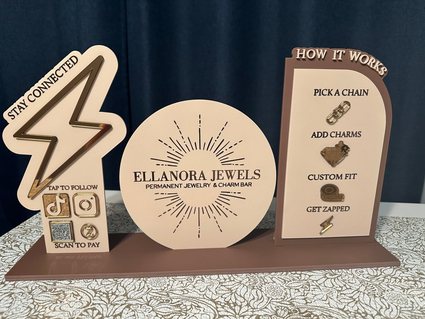 Permanent Jewelry Business NFC Social Media Sign - Kunooz Gallery -