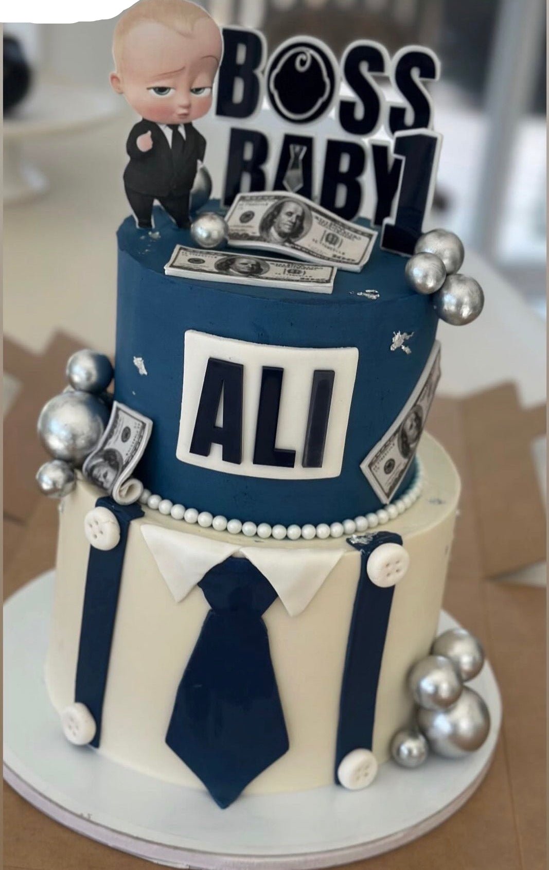 Personalized Boss Baby Inspired Cake Topper Set | Custom Name & Age Birthday Topper - Kunooz Gallery -