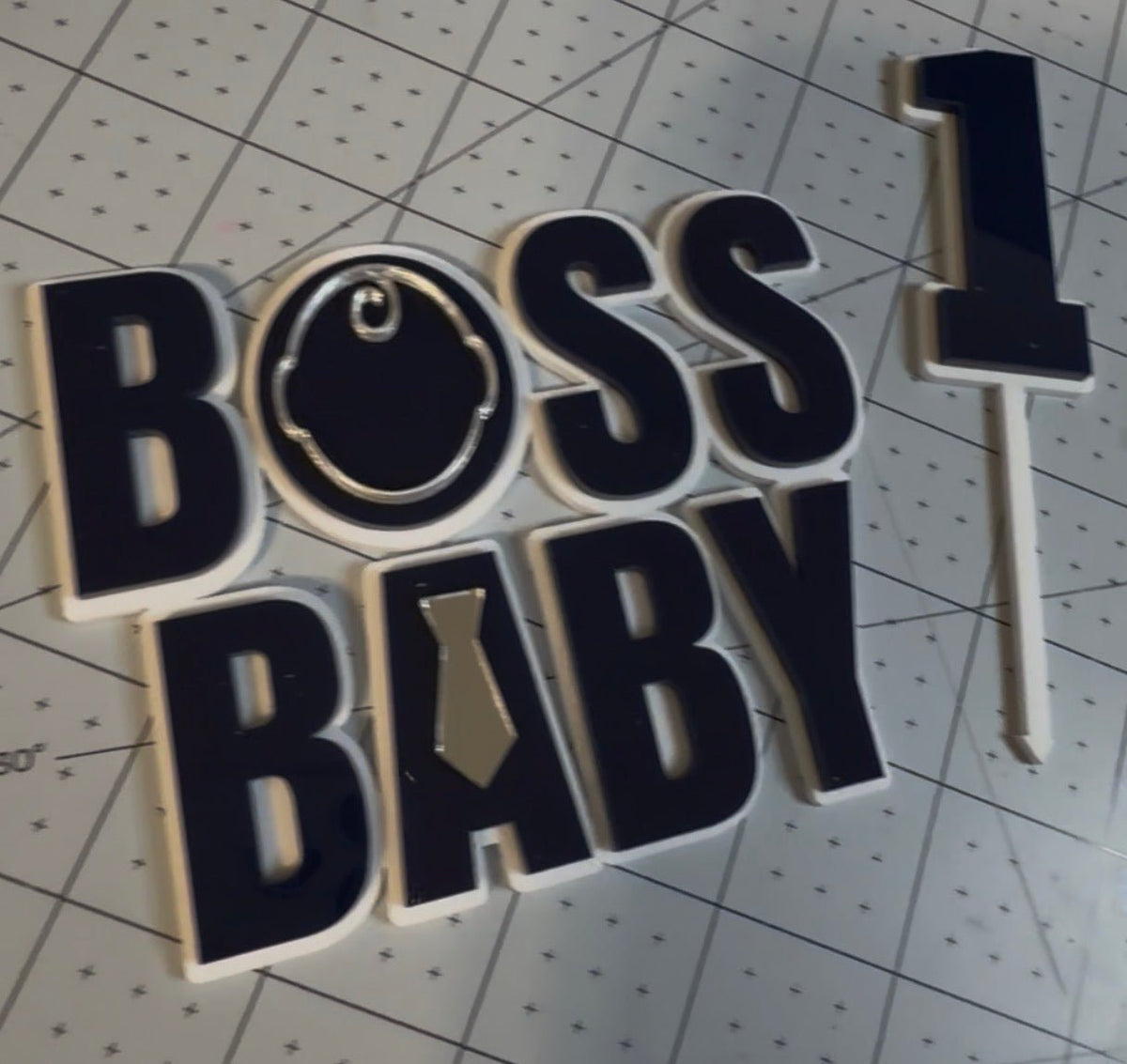 Personalized Boss Baby Inspired Cake Topper Set | Custom Name & Age Birthday Topper - Kunooz Gallery -