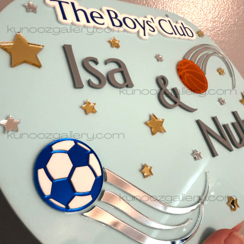 Personalized Boy's Name Sports Theme Room Sign | Custom Acrylic Kids Door Sign - Kunooz Gallery -
