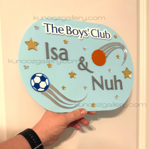Personalized Boy's Name Sports Theme Room Sign | Custom Acrylic Kids Door Sign - Kunooz Gallery -