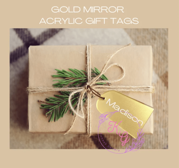 Personalized Gold Mirror Acrylic Name Tags - Kunooz Gallery - 