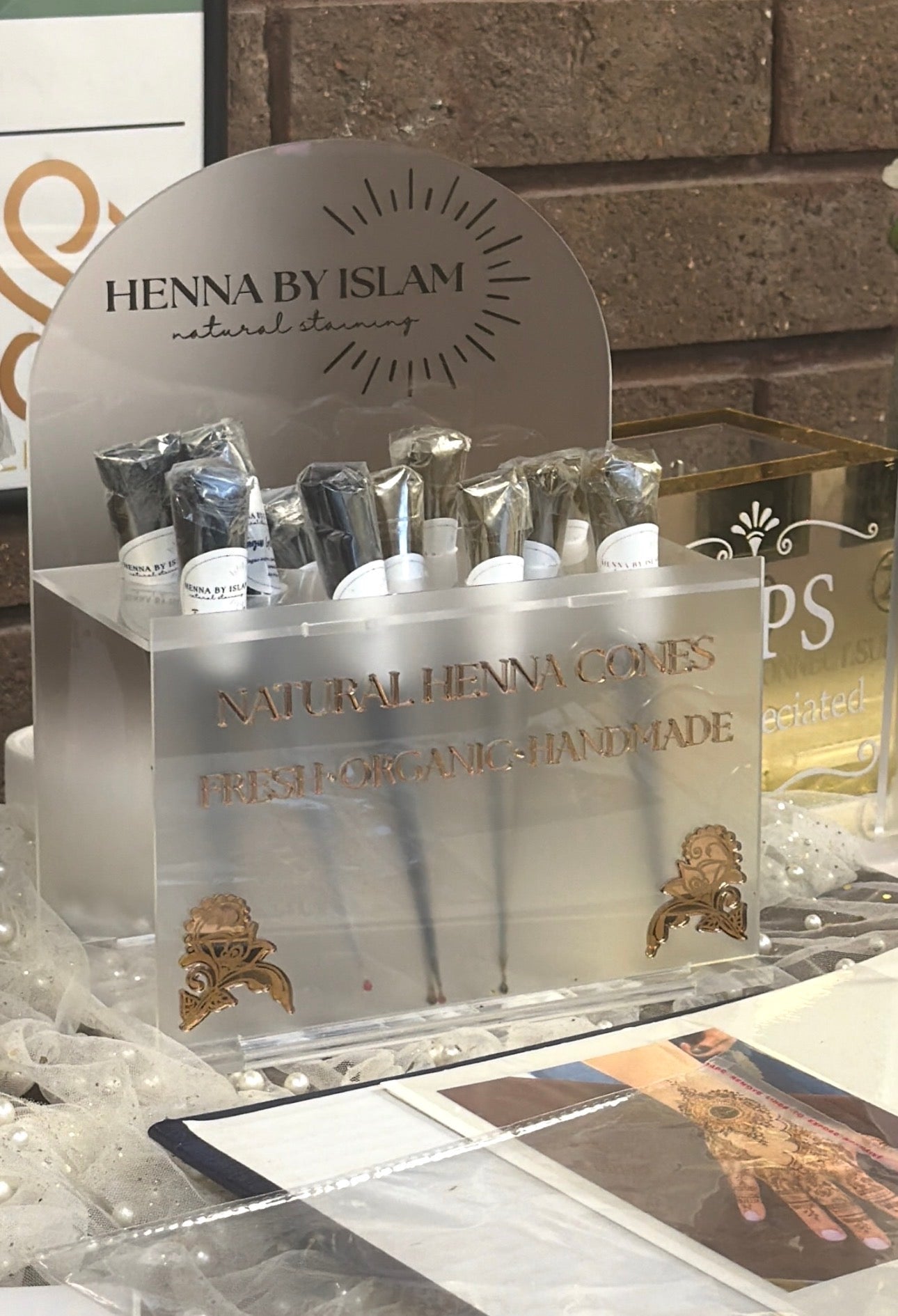 Personalized Henna Cone Display Organizer Sign - Kunooz Gallery -