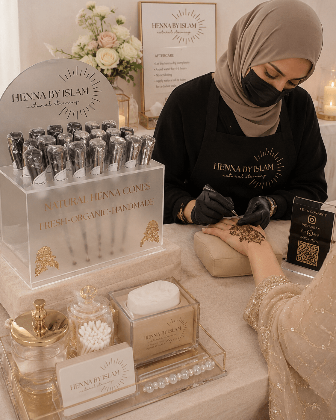 Personalized Henna Cone Holder Display Organizer for Henna Artists - Kunooz Gallery -
