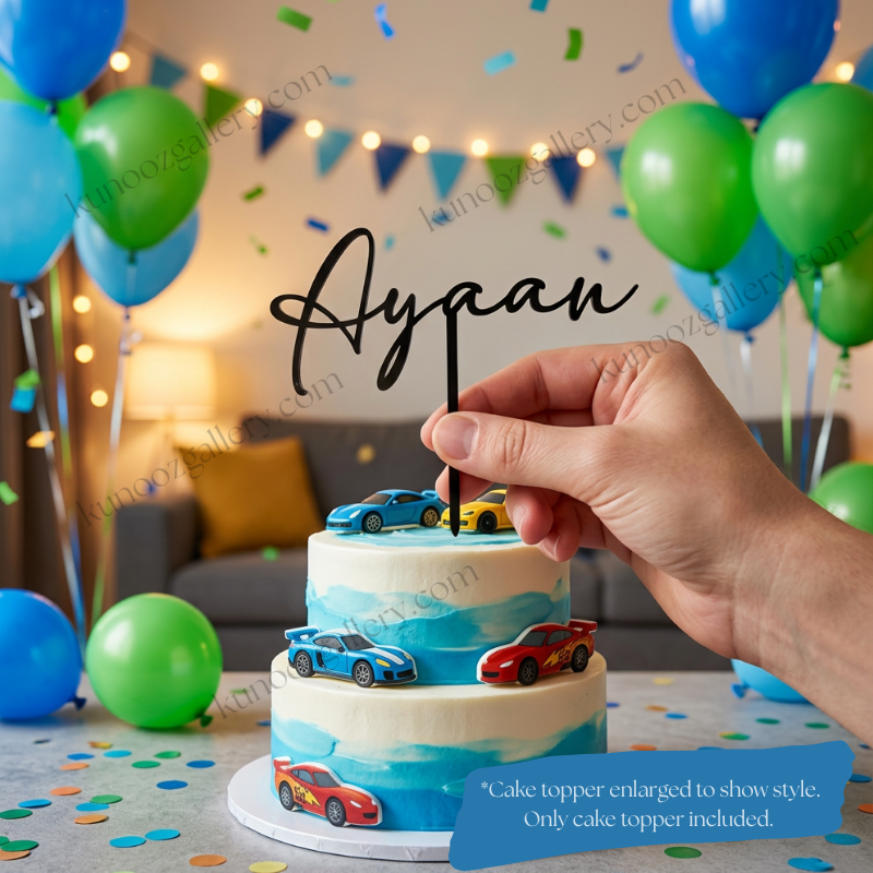 Personalized Name Cake Topper with Stick - Kunooz Gallery -