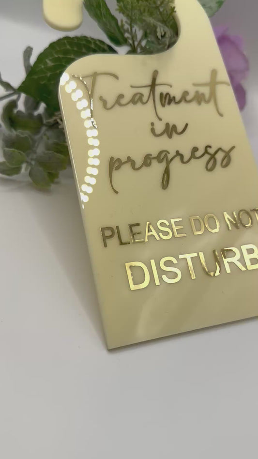 Salon Spa Treatment in Progress Door Sign