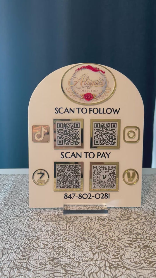 Social Media Business Logo QR Code Sign