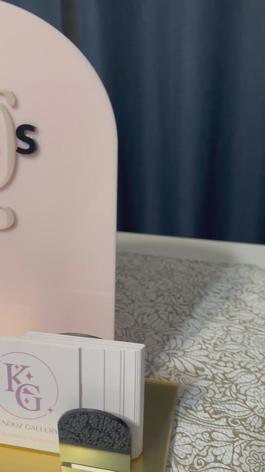Social Media QR Code Sign with Business Card Holder