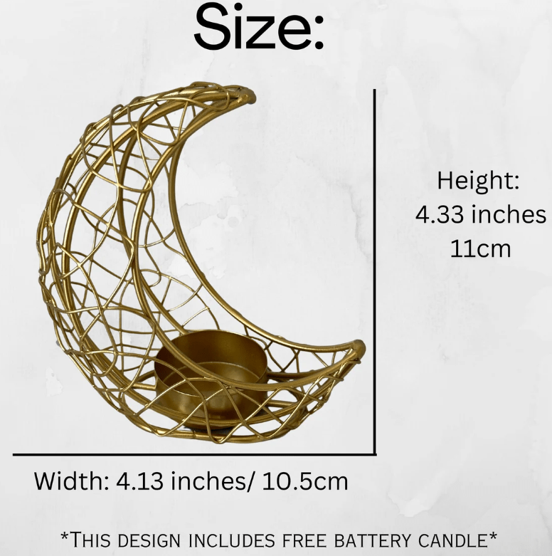 Ramadan & Eid Crescent Candle Holder - Kunooz Gallery - 