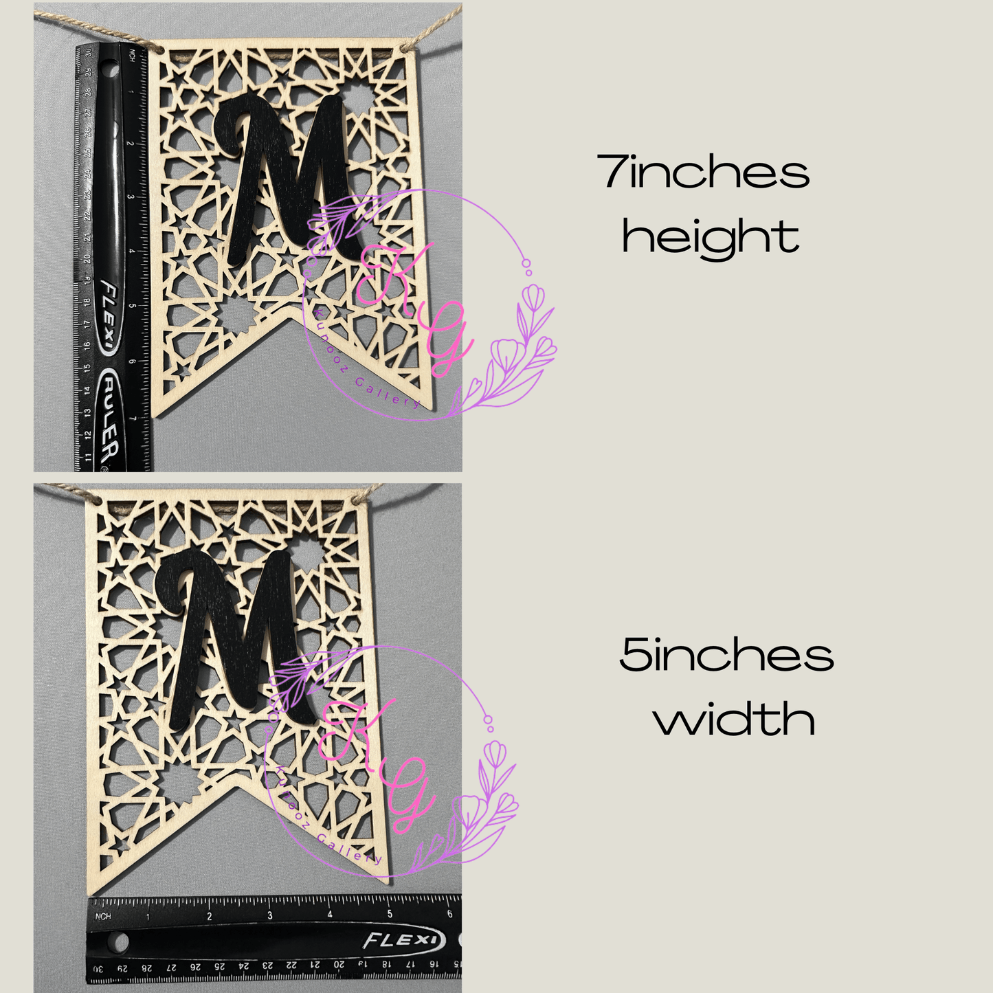 Ramadan Mubarak Banner Wooden Garland - Kunooz Gallery - 