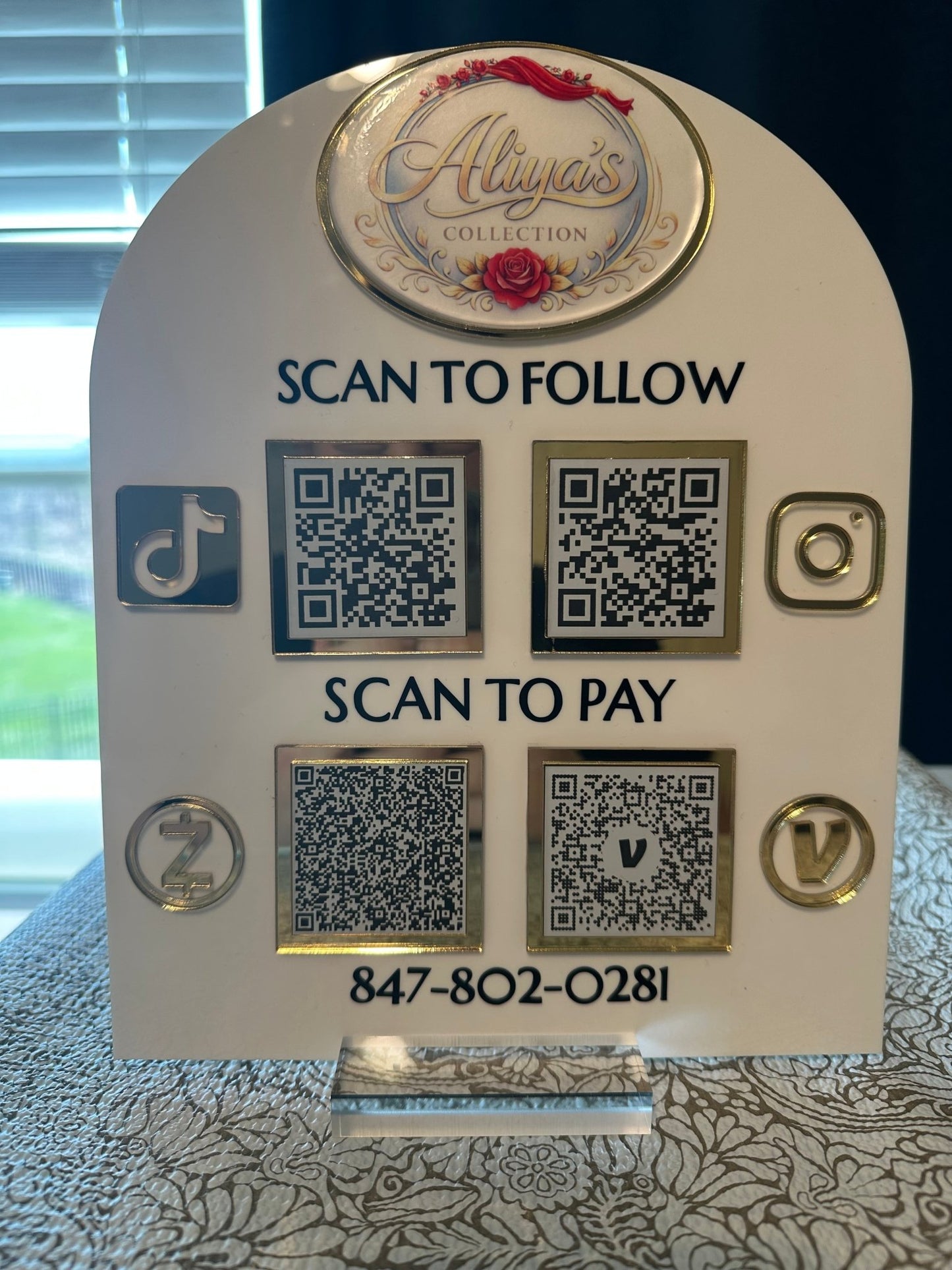 Social Media Business Logo QR Code Sign - Kunooz Gallery -