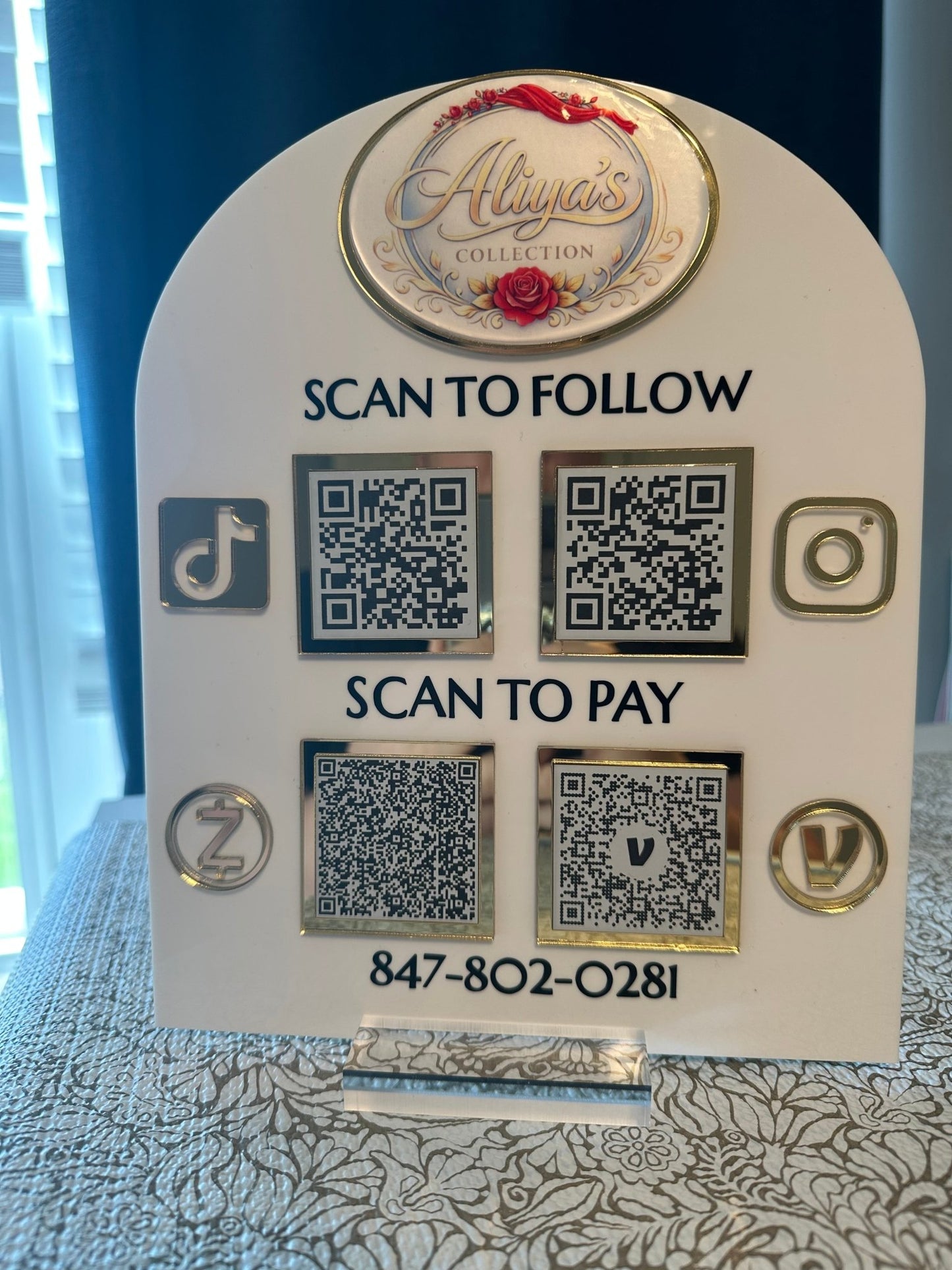 Social Media Business Logo QR Code Sign - Kunooz Gallery -