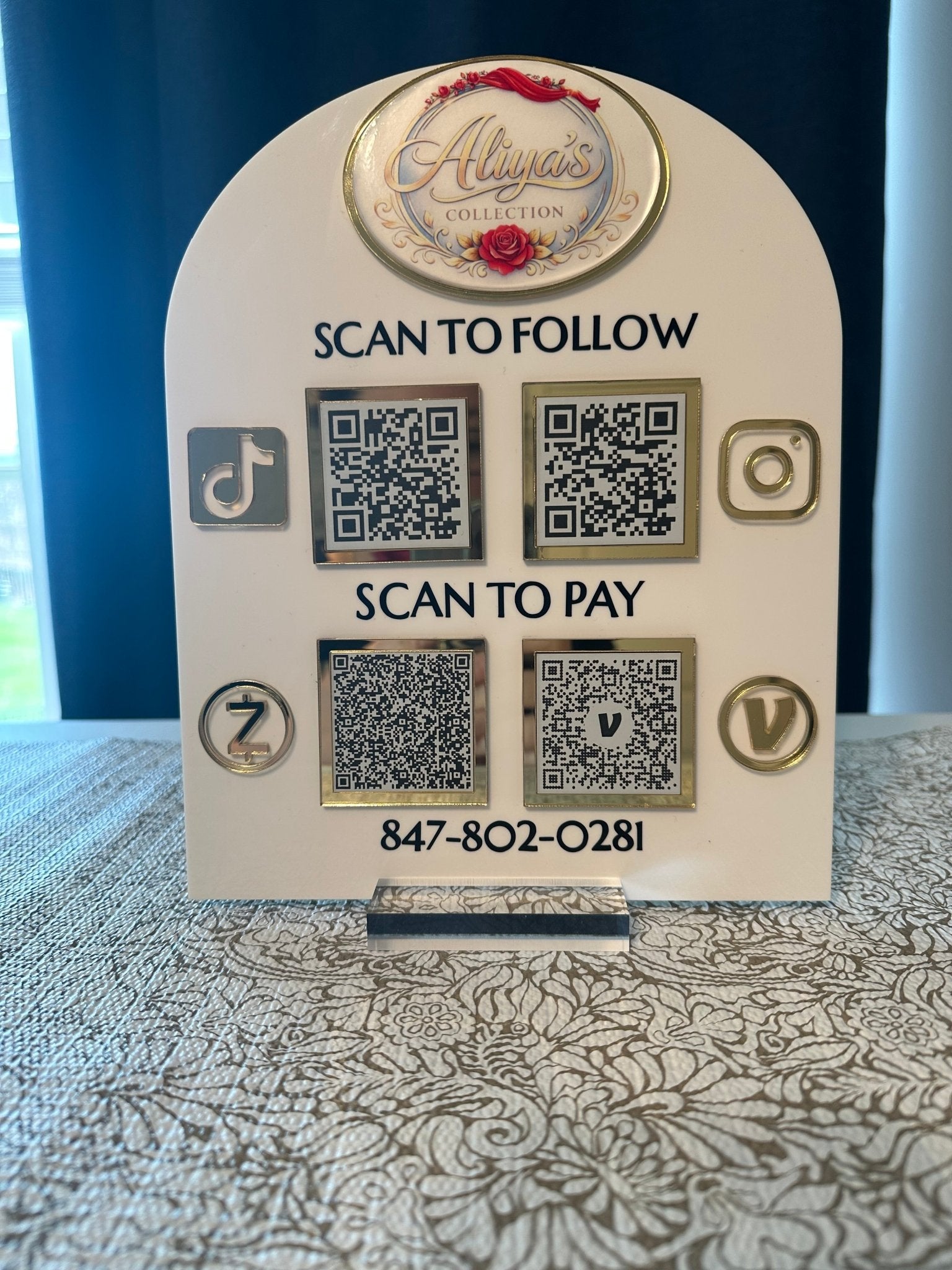 Social Media Business Logo QR Code Sign - Kunooz Gallery -