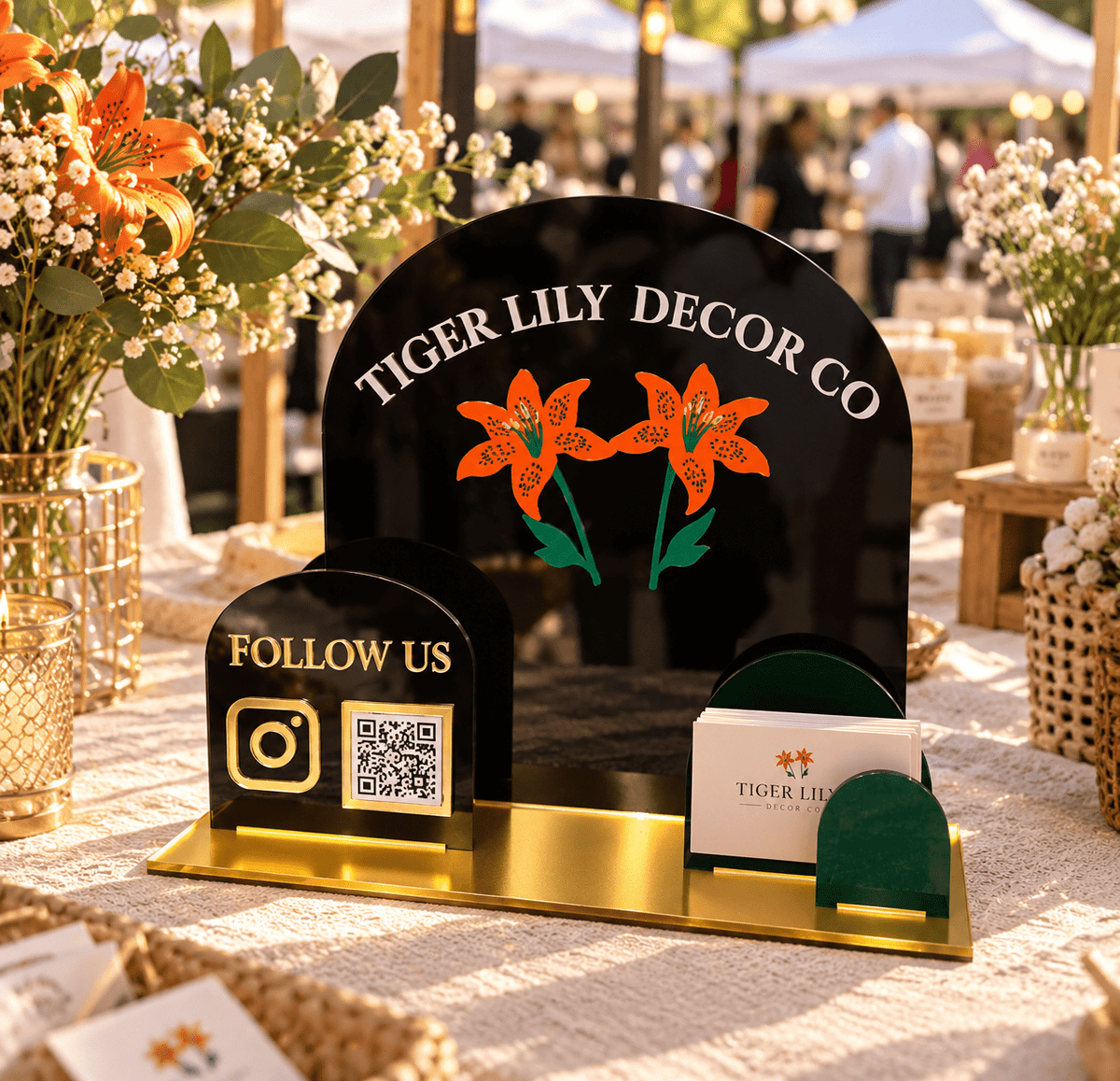 Social Media QR Code Sign with Business Card Holder - Kunooz Gallery -