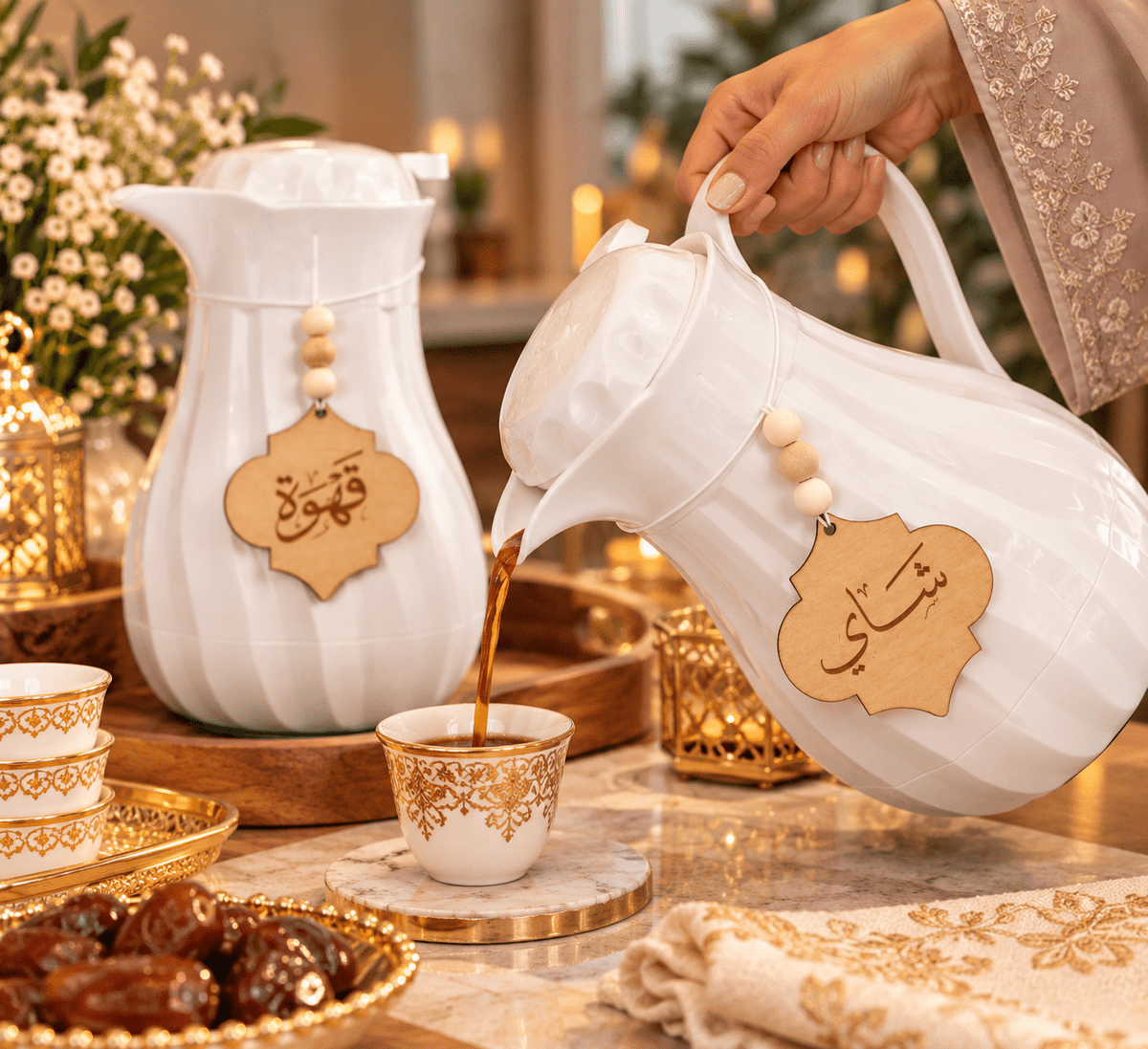 Wooden Coffee and Tea Dallah Charms - Kunooz Gallery - Coffee and Tea Charms