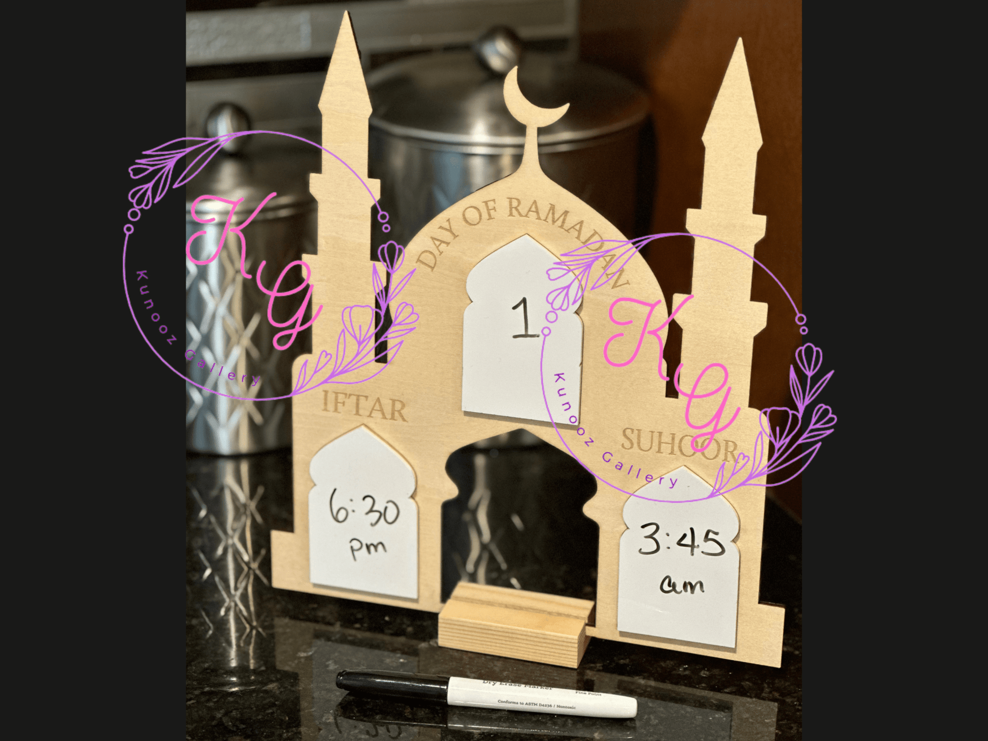 Wooden Ramadan Daily Calendar Tracker - Kunooz Gallery - 